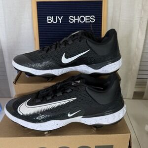 Nike Alpha Huarache Elite 4 Metal Low Baseball Cleats Size 11 Black DJ6521-003